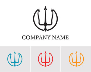 Magic trident logo and symbols template