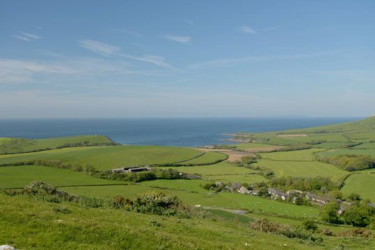 View from Swyre Head ridge over Kimmeridge Bay on the Dorset coast