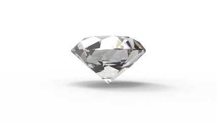 3d rendering of a diamond isolated in white background