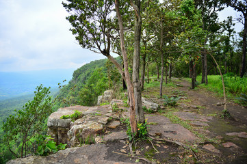 Fototapeta na wymiar Pha Ham Hod cliff mountain, Chaiyaphum province, Thailand 