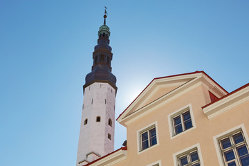 Fototapeta na wymiar Downtown architecture of old town city of Tallinn in Estonia