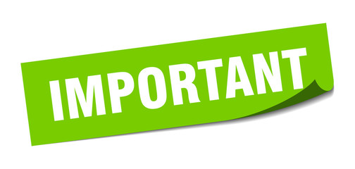 important sticker. important square isolated sign. important