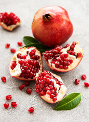 Ripe pomegranate fruits