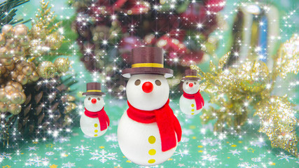 クリスマスイメージ　雪だるま