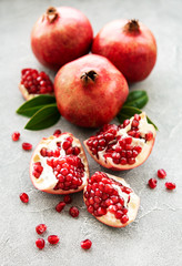 Ripe pomegranate fruits