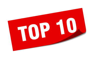 top 10 sticker. top 10 square isolated sign. top 10