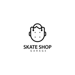 Skateboard Store Logo Design Icon