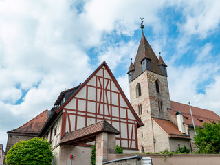 Fototapeta na wymiar Stadtkirche in Feucht bei Nürnberg