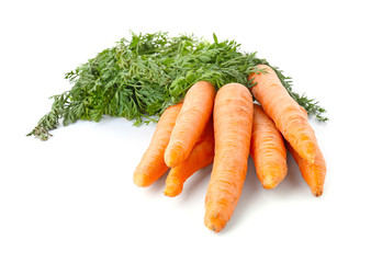 Tasty fresh carrot on white background