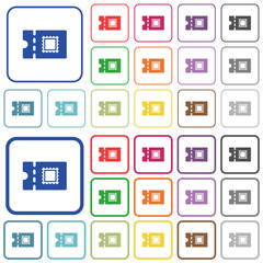 Postal discount coupon outlined flat color icons
