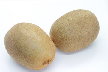 Kiwi is a delicious fruit located on a white background