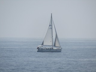 Fototapeta premium sailing boat in sea