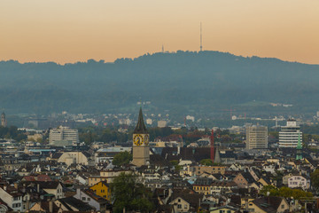 morning light over the roofs of Zurich