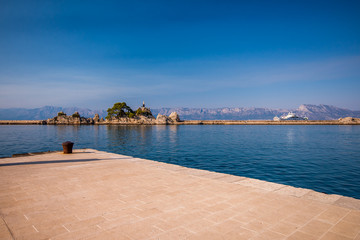 Obraz premium statue in port small vilage Trpanj in Dalmatia, Croatia; Peljesac peninsula