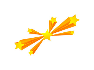 Stars salute flying diagonally. Vector illustration on white background.