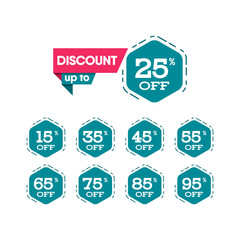 Discount sale label vector template. Design for advertising, digital banner or print.