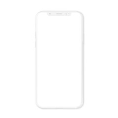 Fototapeta White modern smartphone mockup isolated on white 3D rendering obraz