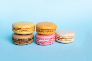 Colorful French macaroons or macarons