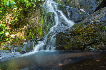 Ton Aow Yon Waterfall rich natural resources,in the forest,asia tropical areaat Island Phuket Thailand.