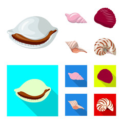 Isolated object of animal and decoration icon. Collection of animal and ocean stock vector illustration.