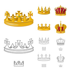 Vector design of medieval and nobility symbol. Set of medieval and monarchy vector icon for stock.