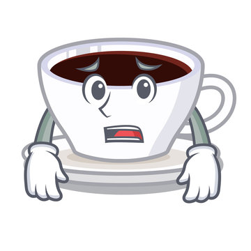 Afraid latte macchiato in the cartoos shape