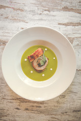 Roll Pork with Pease Cream