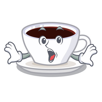 Surprised latte macchiato in the cartoos shape