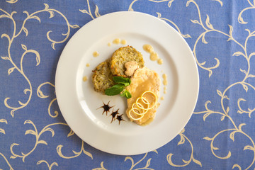 Lemon Scalop on Blue background