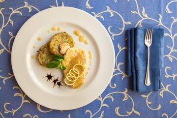 Lemon Scalop on Blue background