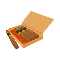 Vector design of cigar and box icon. Set of cigar and luxury stock symbol for web.