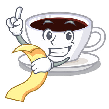 With menu latte macchiato in the cartoos shape