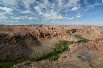 Fototapeta na wymiar Panorama of Charyn river canyon. Almaty region. Kazakhstan