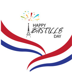 Creative vector Illustration,Card,Banner Or Poster For The French National Day.Happy Bastille Day