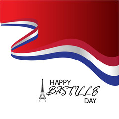 Creative vector Illustration,Card,Banner Or Poster For The French National Day.Happy Bastille Day