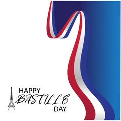 Creative vector Illustration,Card,Banner Or Poster For The French National Day.Happy Bastille Day