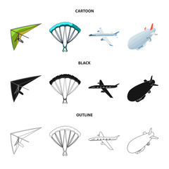 Obraz premium Vector design of transport and object symbol. Collection of transport and gliding stock vector illustration.