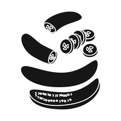 Vector illustration of banana and food logo. Set of banana and peeled vector icon for stock.