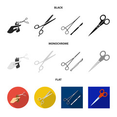 Isolated object of scissor and craft symbol. Collection of scissor and open vector icon for stock.