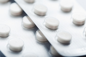 Fototapeta na wymiar Packs of pills isolated on white background