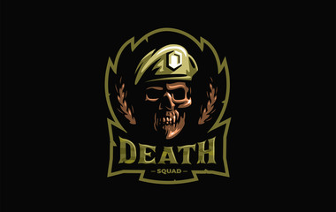 Skull in a military beret 