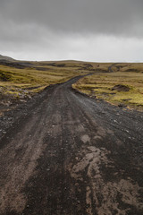 Stony rocky desert landscape of Iceland
