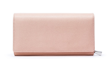 Women's leather wallet purse isolated on white background