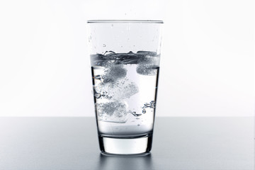 A glass of fresh water with ice