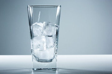 A glass with ice