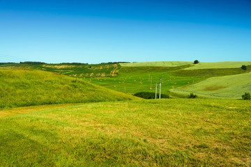 Bevelled green fields in Poland