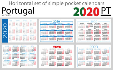 Portugal horizontal pocket calendars 2020
