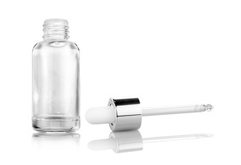 clear glass serum bottle for cosmetic products design mock-up