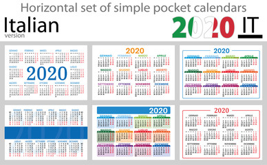 Italian horizontal pocket calendars 2020