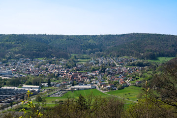 Blick auf Breuberg im Odenwald in Hessen, Deutschland 